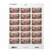 Étiquette d'adresse de retour de fleurs de bois ru (Feuille entière)