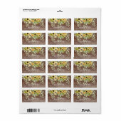 Étiquette d'adresse de retour de fleurs de tournes (Feuille entière)