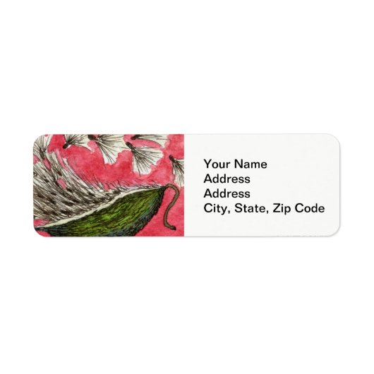 Étiquette d'adresse de retour de fleurs, pod d'alg (Devant)
