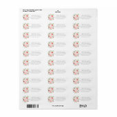 Étiquette d'adresse de retour de fleurs pour fête  (Feuille entière)