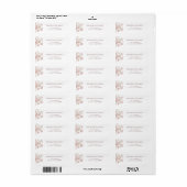 étiquette d'adresse de retour de fleurs rose (Feuille entière)
