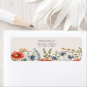 Étiquette d'adresse de retour de fleurs sauvages c (En situation)