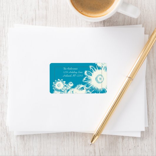 Étiquette d'adresse de retour de fleurs Vintages b (En situation)