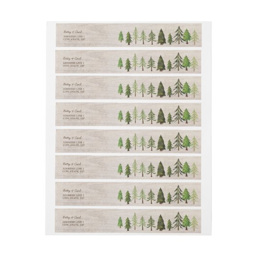 Étiquette d'adresse de retour de forêt rustique (Feuille)