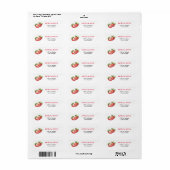 Étiquette d'adresse de retour de fraise (Feuille entière)