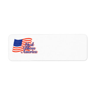 étiquette d'adresse de retour de God Bless America