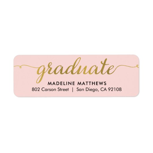 Étiquette d'adresse de retour de graduation de scr (Devant)