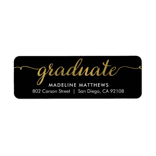 Étiquette d'adresse de retour de graduation de scr (Devant)