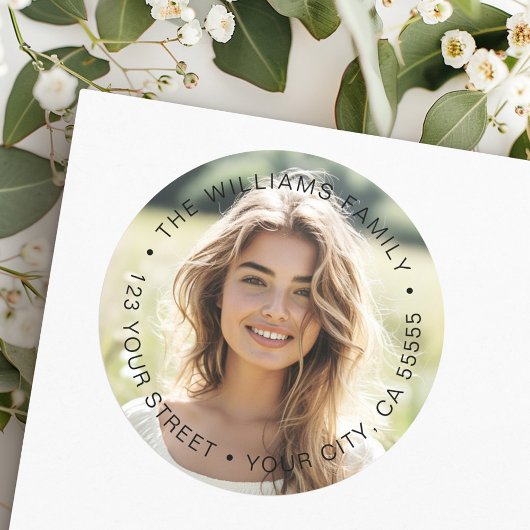 Étiquette d'adresse de retour de graduation photo 