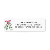 Étiquette d'adresse de retour de gui de Noël (Devant)