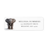 Étiquette d'adresse de retour de jeune éléphant d' (Devant)