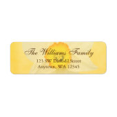 Étiquette d'adresse de retour de jonquille jaune à (Devant)