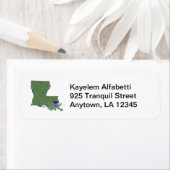 Étiquette d'adresse de retour de la carte Louisian (En situation)