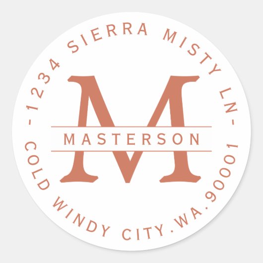 Étiquette d'adresse de retour de la circulaire de  (Devant)