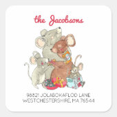 Étiquette d'adresse de retour de la famille de qua (Devant)