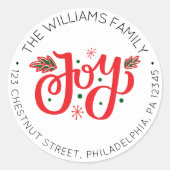 Étiquette d'adresse de retour de la joie de Noël p (Devant)
