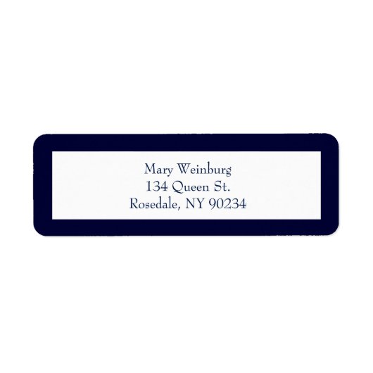 Étiquette d'adresse de retour de la marine classiq (Devant)