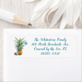 Étiquette d'adresse de retour de l'ananas de vacan (En situation)