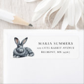 Étiquette d'adresse de retour de lapin géant flama (En situation)