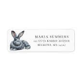 Étiquette d'adresse de retour de lapin géant flama (Devant)