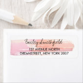 étiquette d'adresse de retour de l'aquarelle de pê (En situation)