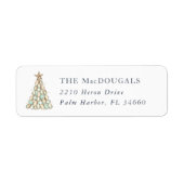 Étiquette d'adresse de retour de l'arbre de Noël a (Devant)