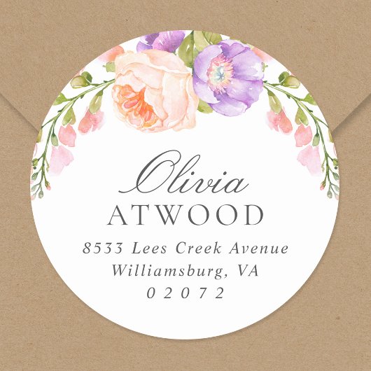 Étiquette d'adresse de retour de l'arrondi de la f