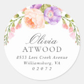 Étiquette d'adresse de retour de l'arrondi de la f (Devant)