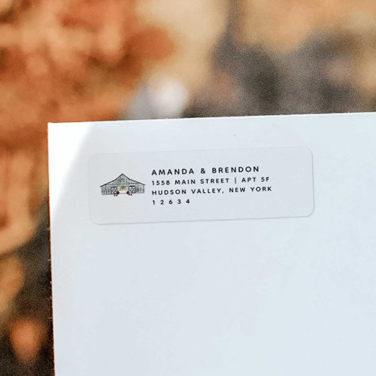 Étiquette d'adresse de retour de l'automne avec Ci