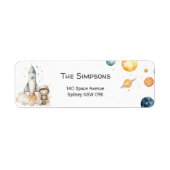 Étiquette d'adresse de retour de l'étoile spatiale (Devant)