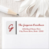 Étiquette d'adresse de retour de lettre initiale s (En situation)