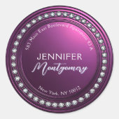 Étiquette d'adresse de retour de luxe Deep Purple  (Devant)