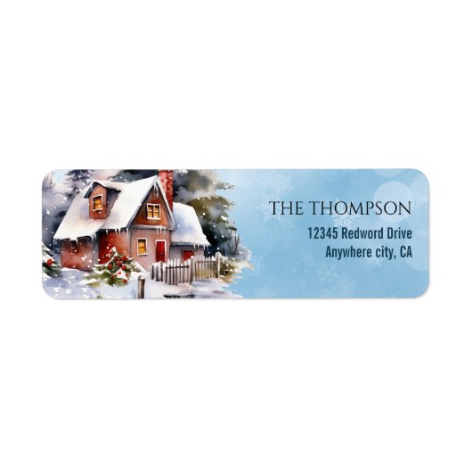 Étiquette d'adresse de retour de maison rustique e (Devant)