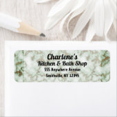 Étiquette d'adresse de retour de marbre vert or (En situation)