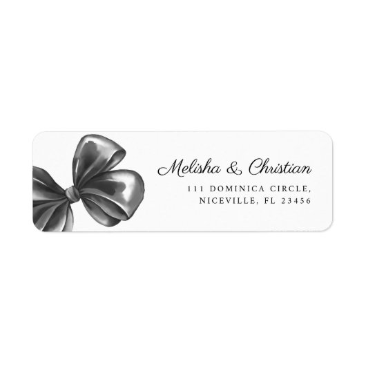 Étiquette d'adresse de retour de mariage. (Devant)