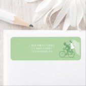 Étiquette d'adresse de retour de Mariage à bicycle (En situation)
