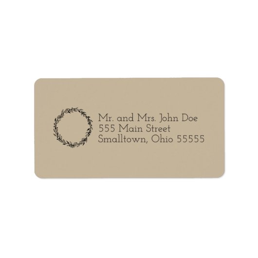 Étiquette d'adresse de retour de mariage à cercle  (Devant)