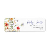Étiquette d'adresse de retour de mariage à fleur s (Devant)