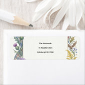 Étiquette d'adresse de retour de mariage à la fleu (En situation)