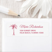 Étiquette d'adresse de retour de mariage à Palm Be (En situation)