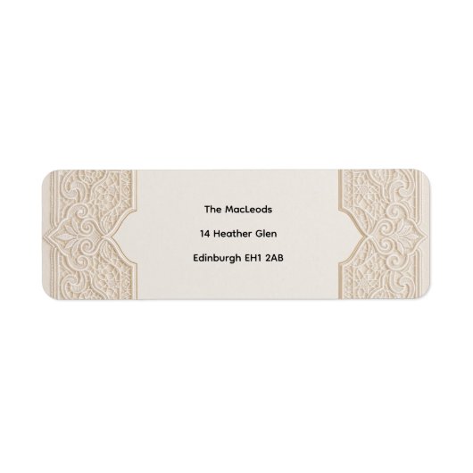 Étiquette d'adresse de retour de mariage Art Déco (Devant)