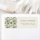 Étiquette d'adresse de retour de mariage au motif  (En situation)