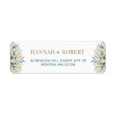 Étiquette d'adresse de retour de mariage aux fleur (Devant)