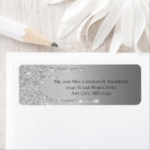 Étiquette d'adresse de retour de mariage avec pail