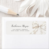 Étiquette d'adresse de retour de mariage avec un n (En situation)