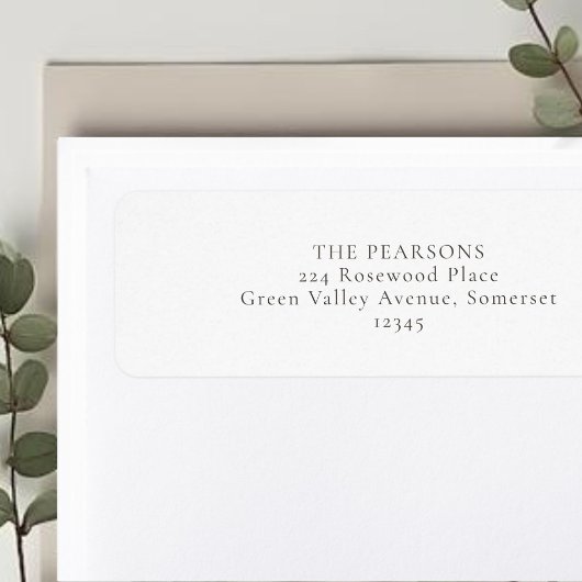 Étiquette d'adresse de retour de mariage blanc | S