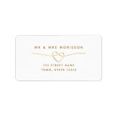 Étiquette d'adresse de retour de mariage blanc sim (Devant)