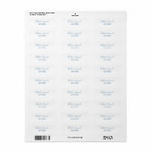 Étiquette d'adresse de retour de mariage bleu mini (Feuille entière)