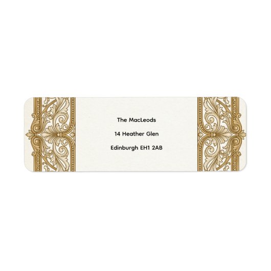 Étiquette d'adresse de retour de mariage botanique (Devant)