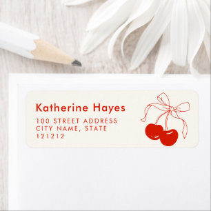 Étiquette d'adresse de retour de mariage Cherry